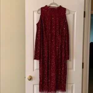 Sequin Red Cold Should mini gown